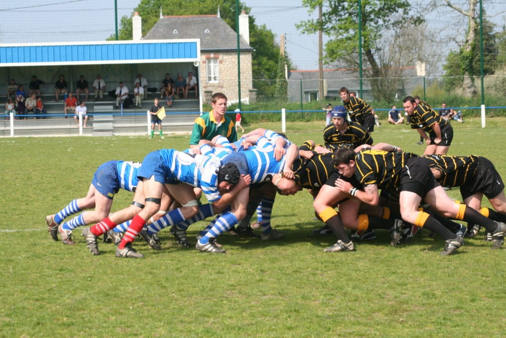 Mélée durant un match de rugby